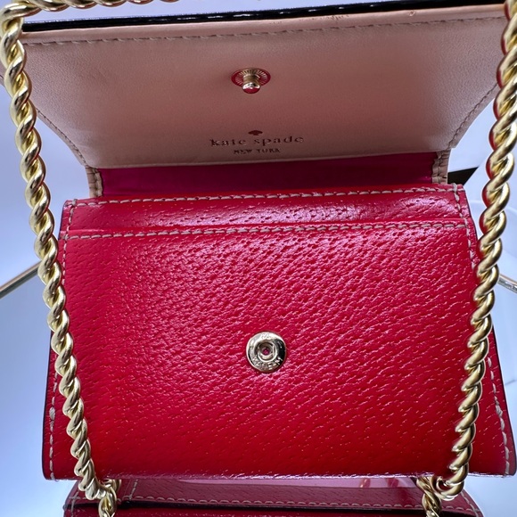 Kate Spade New York | Red Pebbled Leather Keychain Card Case Wallet - Picture 8 of 8